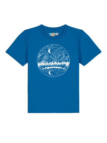 wat? Apparel T-Shirt Mountains by night in Blau