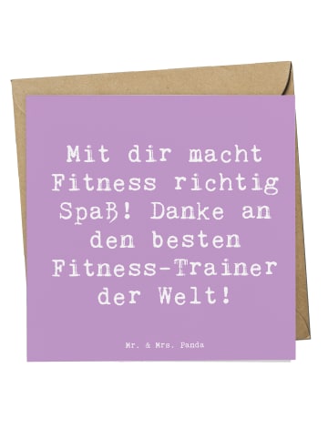 Mr. & Mrs. Panda Deluxe Karte Spruch Fitness-Trainer Dank mit Sp... in Lavendeltraum