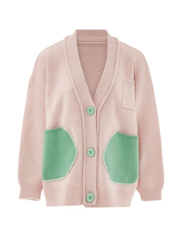 myMo Cardigan in Pink Grün