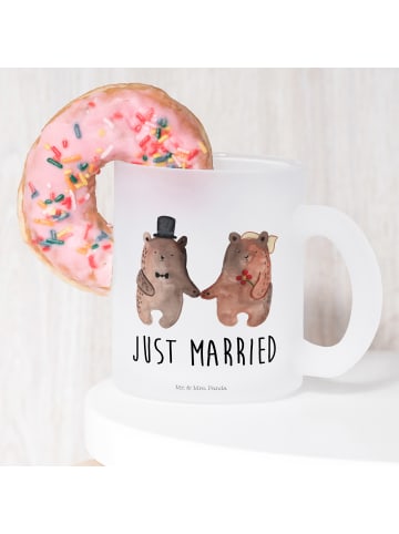 Mr. & Mrs. Panda Häferl Bär Heirat mit Spruch in Transparent