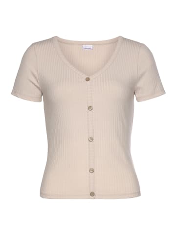 LASCANA Kurzarmshirt in beige