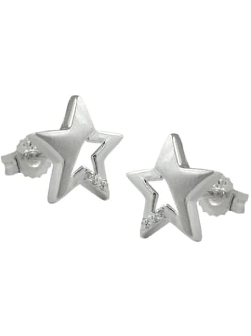 Gallay Ohrstecker Ohrring 10x10mm Stern mit Zirkonia Silber 925 in silber