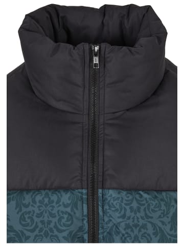 Urban Classics Urban Classics Herren AOP Retro Puffer Jacket in bottlegreen damast aop