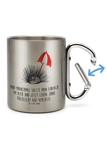 Mr. & Mrs. Panda Tasse Seeigel mit Spruch in Silber