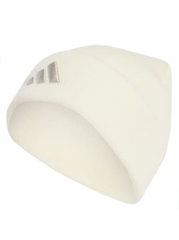 adidas New Logo Beanie Cuff in Beige