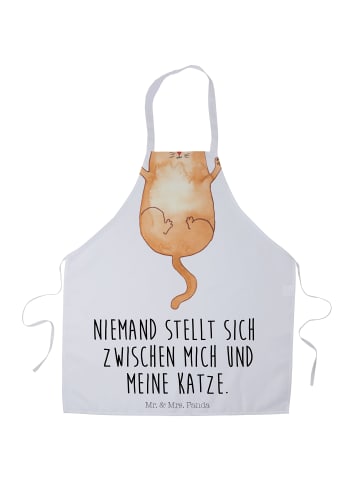 Mr. & Mrs. Panda Schürze Katze Umarmen mit Spruch in Weiß