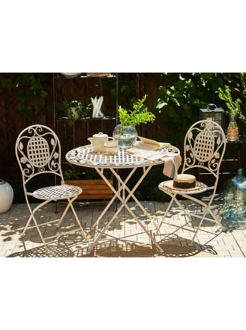 Beliani Klappbarer Tisch BIVIO in Weiß - (W) 90 x (H) 74 x (L) 90 cm