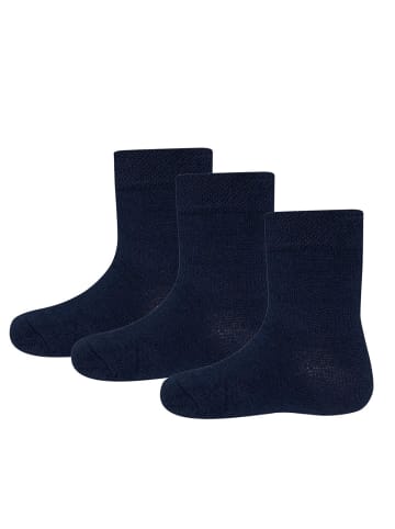 ewers 3er-Set Socken 3er Pack Ringel/Uni in marine