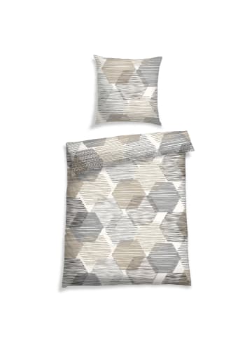 Schiesser Feinbiber-Bettwäsche-Set Fabian in Crem-Beige