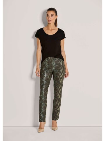 MADELEINE Gerade Jerseyhose mit Animal-Print in khaki