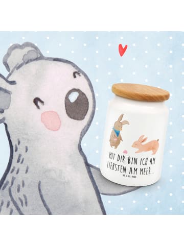 Mr. & Mrs. Panda Vorratsdose Hasen Muschel mit Spruch in Weiß