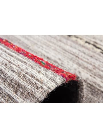 Kayoom Wohnzimmer Teppich – Kurzflorteppich Duarte 110 in natur - rot - rechteckig