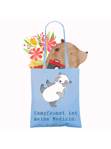 Mr. & Mrs. Panda Umhängetasche Panda Kampfkunst mit Spruch in Sky Blue