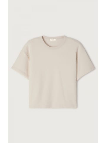 American Vintage T-Shirt COURT DROIT MC COL ROND in Ecru