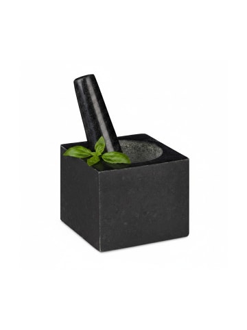 relaxdays Mörser mit Stößel in Grau - (B)11 x (T)11 cm