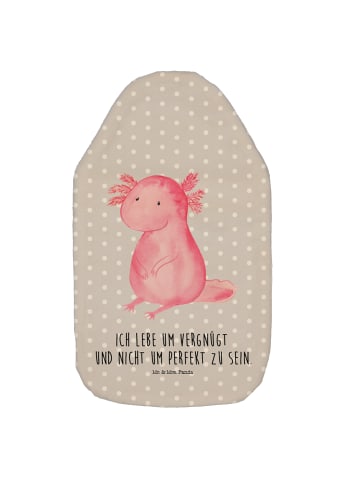 Mr. & Mrs. Panda Wärmflasche Axolotl Niedlich mit Spruch in Grau Pastell