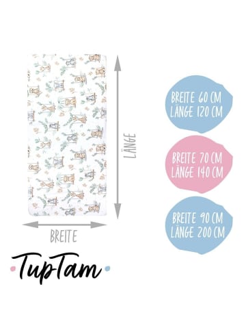 TupTam Baby Kinder Spannbettlaken 2er Pack in weiß/beige
