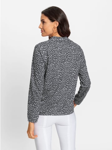 WITT WEIDEN Langarmshirt in schwarz-weiß-bedruckt