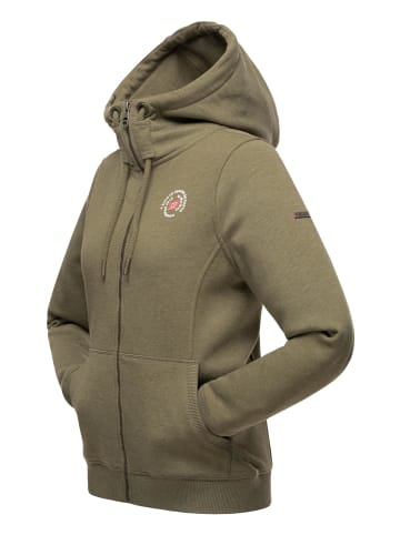 Marikoo Kapuzensweatjacke Setsunaa in Dusty Olive Melange