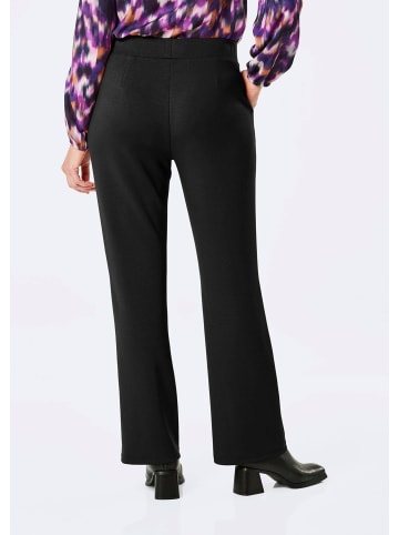 GOLDNER Jerseyhose Weite Stoffhose VERA mit Biesen in schwarz
