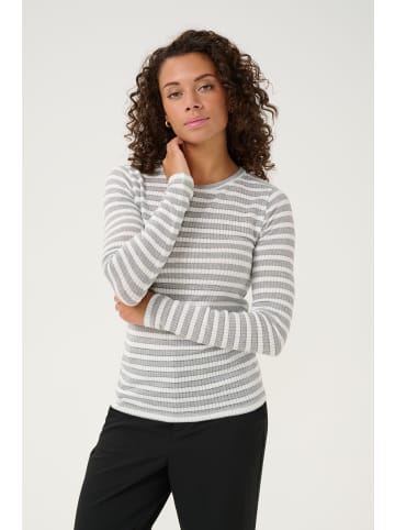 Kaffe T-shirt KAhanne Slim fit in Grey/Silver Lurex/Chalk Stripe