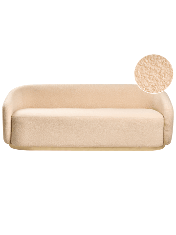 Beliani 2-Sitzer Sofa SIPO in Beige/Gold - (W) 206 x (H) 74 x (L) 75 cm