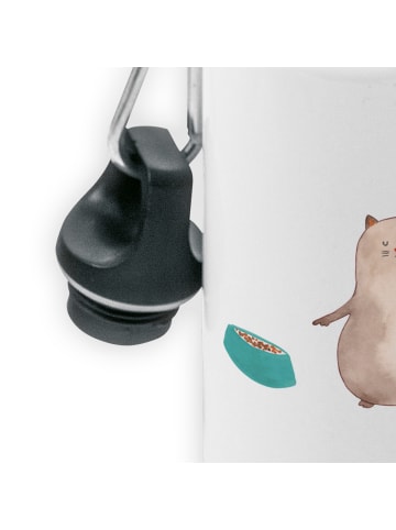 Mr. & Mrs. Panda Wasserflasche Katze Fressen ohne Spruch in Weiß