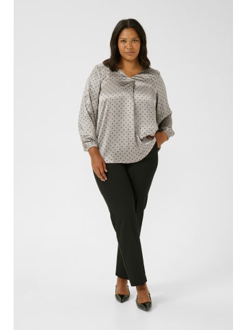 KAFFE curve Langarm-Bluse KClena in Steeple Gray/Black Dot