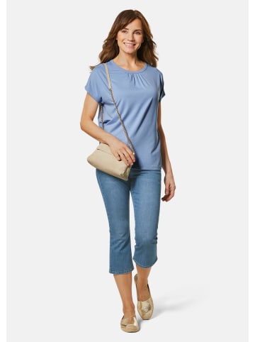 GOLDNER Bequemes Rundhalsshirt aus glänzender Qualität in regattablau