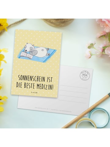 Mr. & Mrs. Panda Postkarte Sommer Sonnenschein mit Spruch in Gelb Pastell