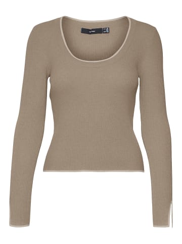 Vero Moda Strickpullover in Silver Mink