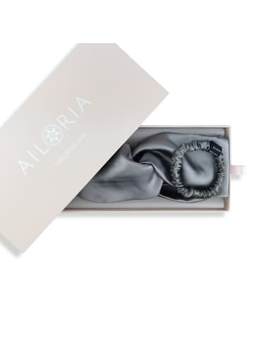 Ailoria SOYEUX & DOUX Set Headband und Scrunchie S aus Seide in grau