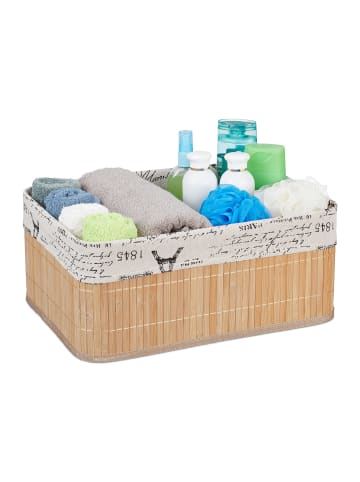 relaxdays 3 x Aufbewahrungskorb in Natur - (B)38 x (H)16,5 x (T)28,5 cm