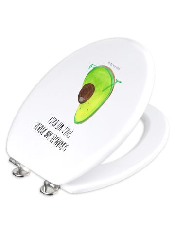 Mr. & Mrs. Panda WC Sitz Avocado Schwangerschaft mit Spruch in Weiß