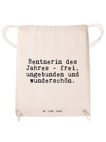 Mr. & Mrs. Panda gym tasche Rentnerin des Jahres -... mit Spruch in Creme
