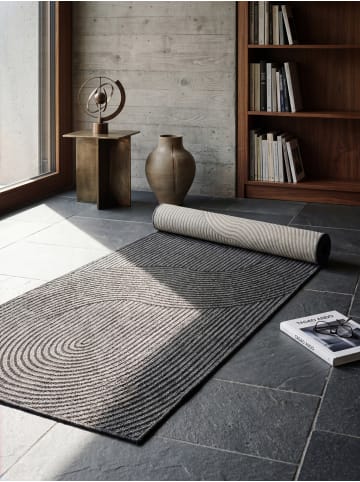 KADIMA DESIGN Teppich flachgewebt Geometrisch flachgewebt pflegeleicht Wohnzimmer in Anthrazit