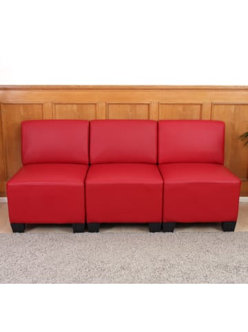 MCW Modular 3-Sitzer Sofa Moncalieri, Rot, ohne Armlehnen