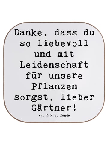 Mr. & Mrs. Panda Untersetzer für Gläser Spruch Lieber Gärtner mi... in Weiß