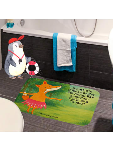 Mr. & Mrs. Panda Badteppich Fuchs Ballerina Design mit Spruch in Weiß