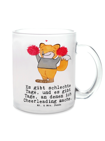 Mr. & Mrs. Panda Teetasse Fuchs Cheerleader mit Spruch in Transparent