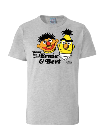 Logoshirt T-Shirt Ernie & Bert - Havin`Fun in grau-meliert