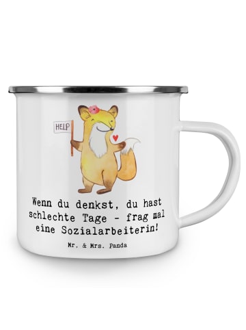 Mr. & Mrs. Panda Pott Sozialarbeiterin Stärketage mit Spruch in Weiß