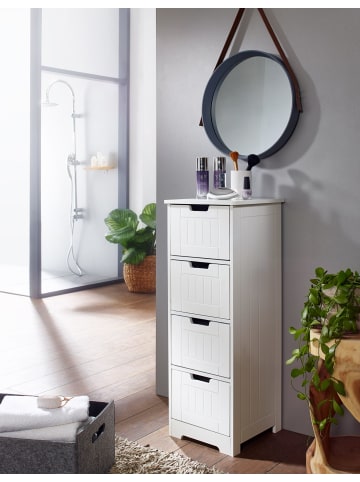 KADIMA DESIGN Design Badschrank PATTI Landhaus-Stil MDF-Holz 30 x 83 x 30 cm weiß