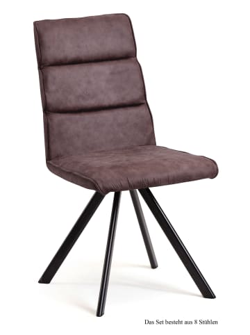 58 aufm Kessel ESSZIMMERSTUHL (8er-Set) Ddene 47x92x60 Schwarz/Braun