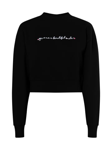 myMo Sweatshirt Cropped in Schwarz