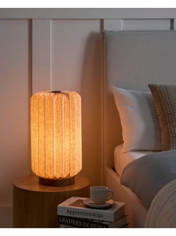 Beliani Tischleuchten VALLASAN in Beige/Braun - (W) 20 x (H) 40 x (L) 20 cm