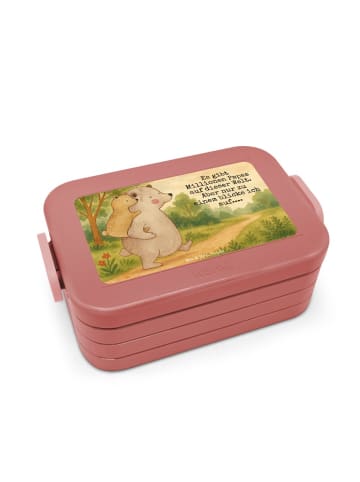 Mr. & Mrs. Panda Lunch Box Papa Bär Design mit Spruch in Rot Pastell