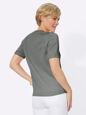 WITT WEIDEN Kurzarmpullover in grau-meliert