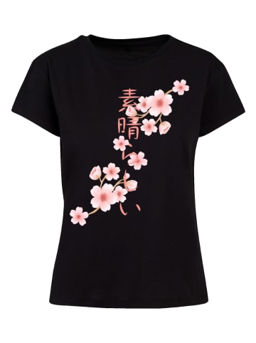 F4NT4STIC Ladies Box T-Shirt Kirschblüten in schwarz