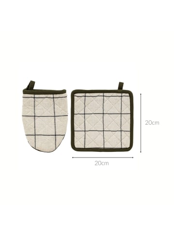 Atmosphera Créateur d'intérieur Topflappen und Ofenhandschuh HELU in Beige, 20 x 2 x 20 cm